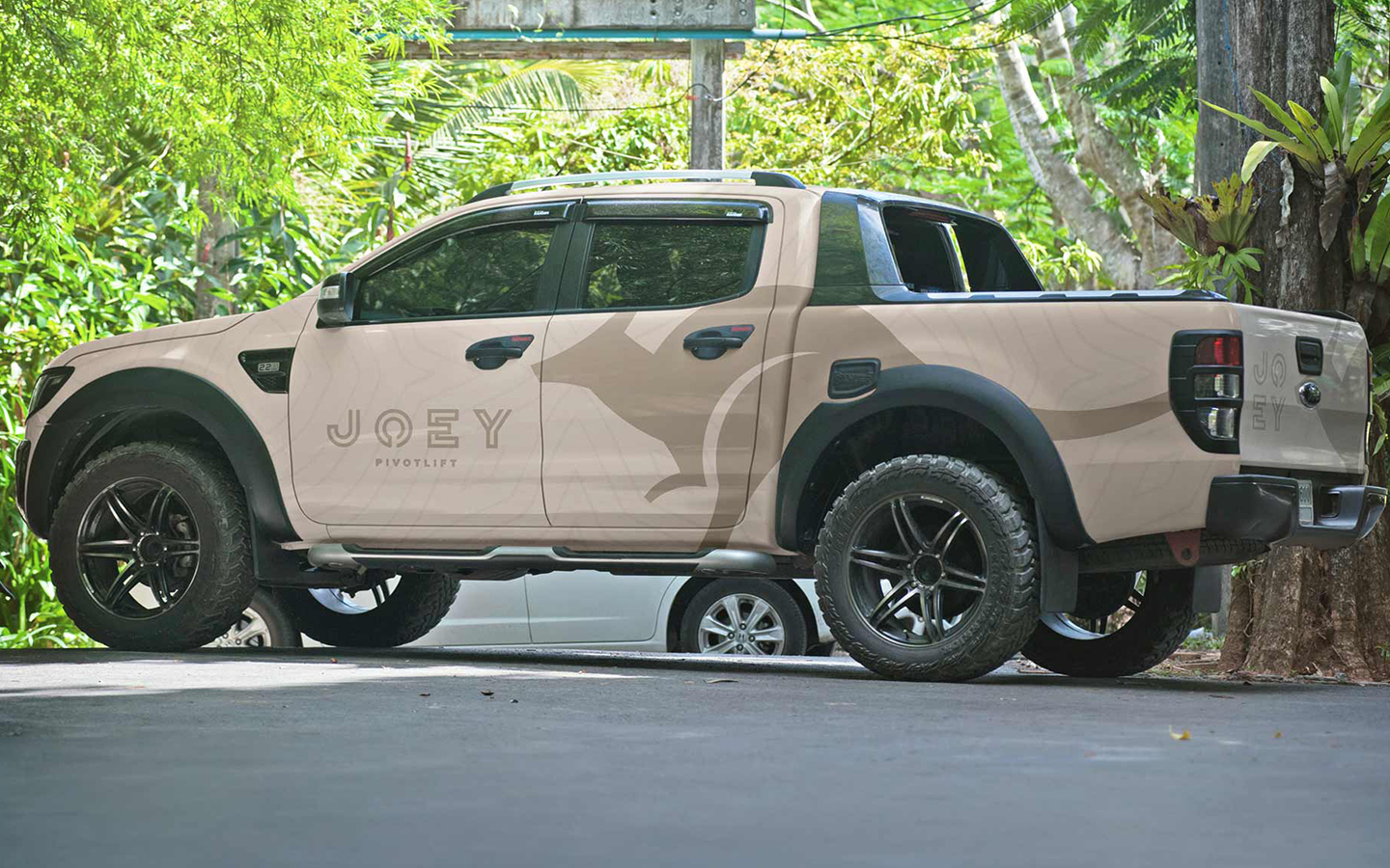 a mockup of a truck wrap for joey pivotlift