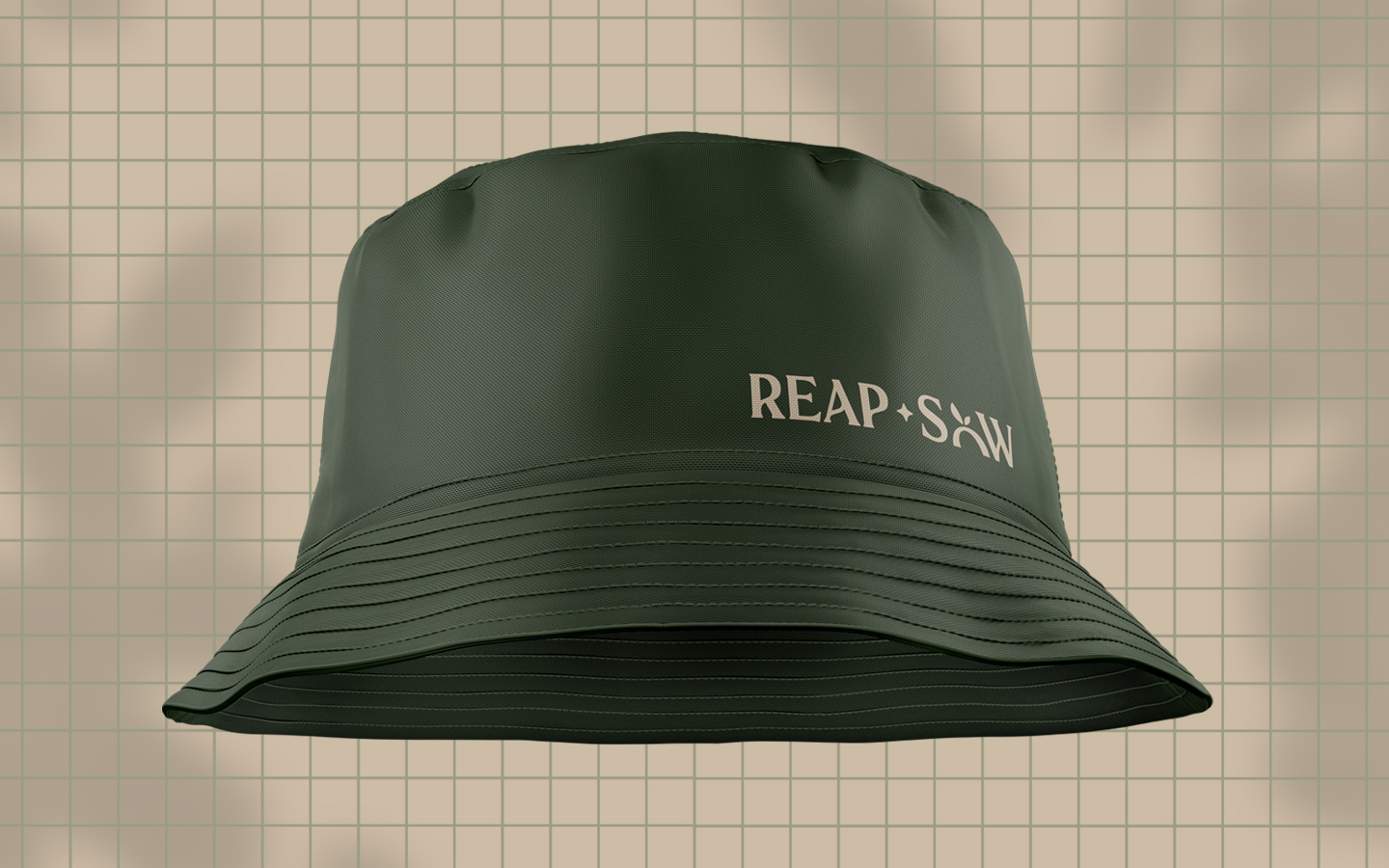 a bucket hat mockup for reap and sow market garden