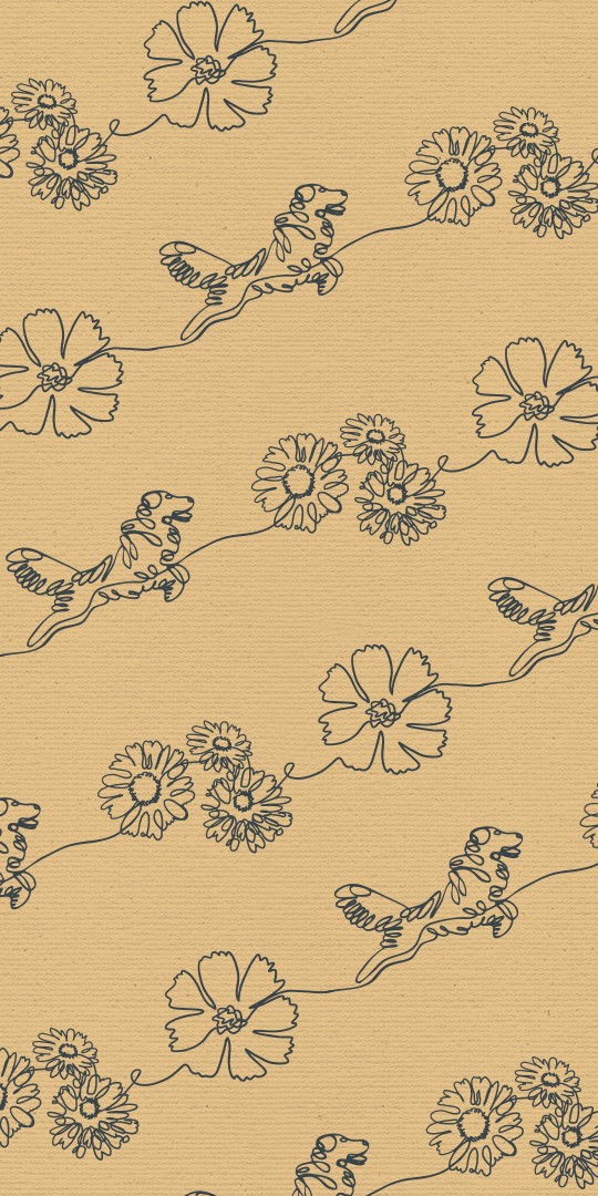 a floral illustration for gold dog farm and home