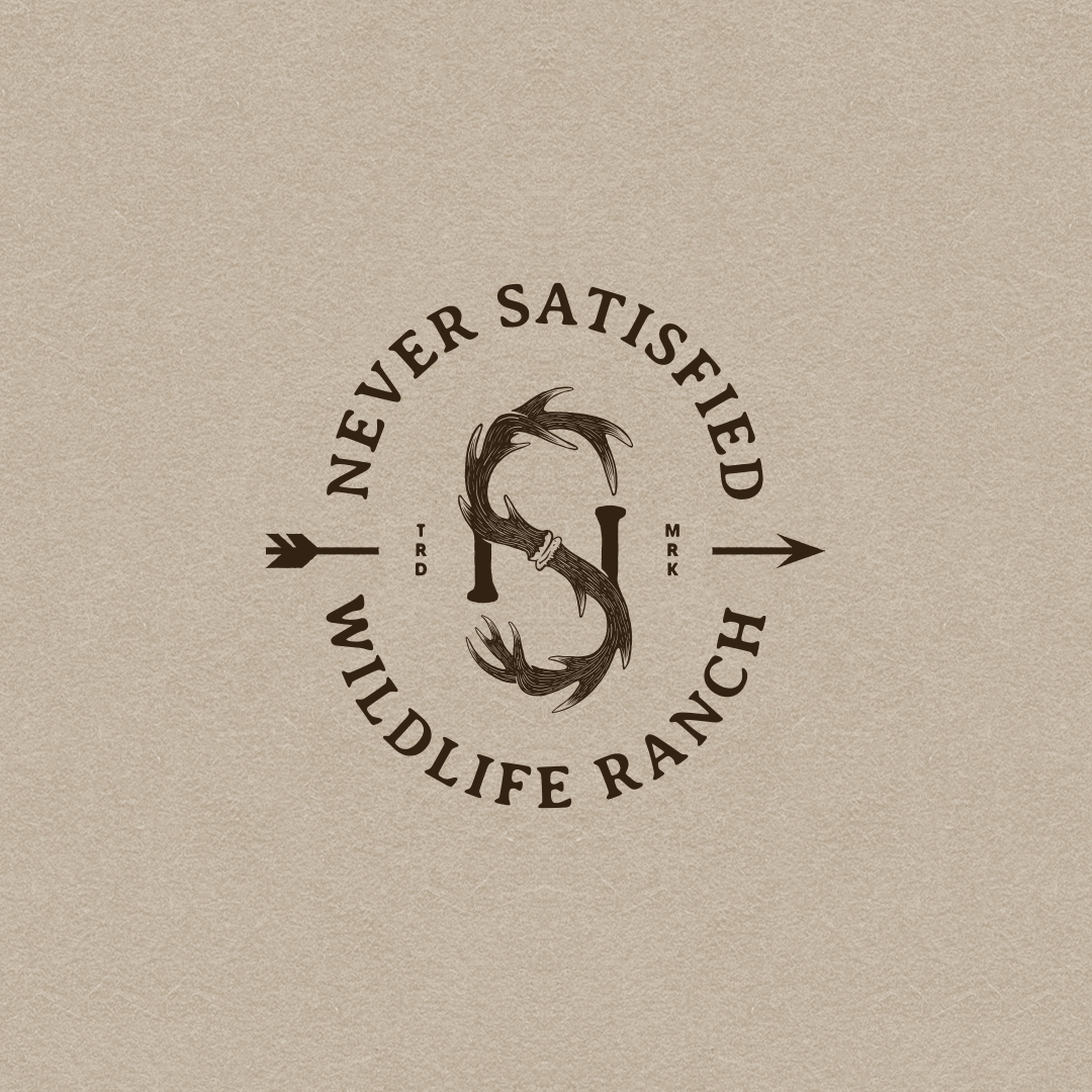 never satisfied wildlife ranch's logo