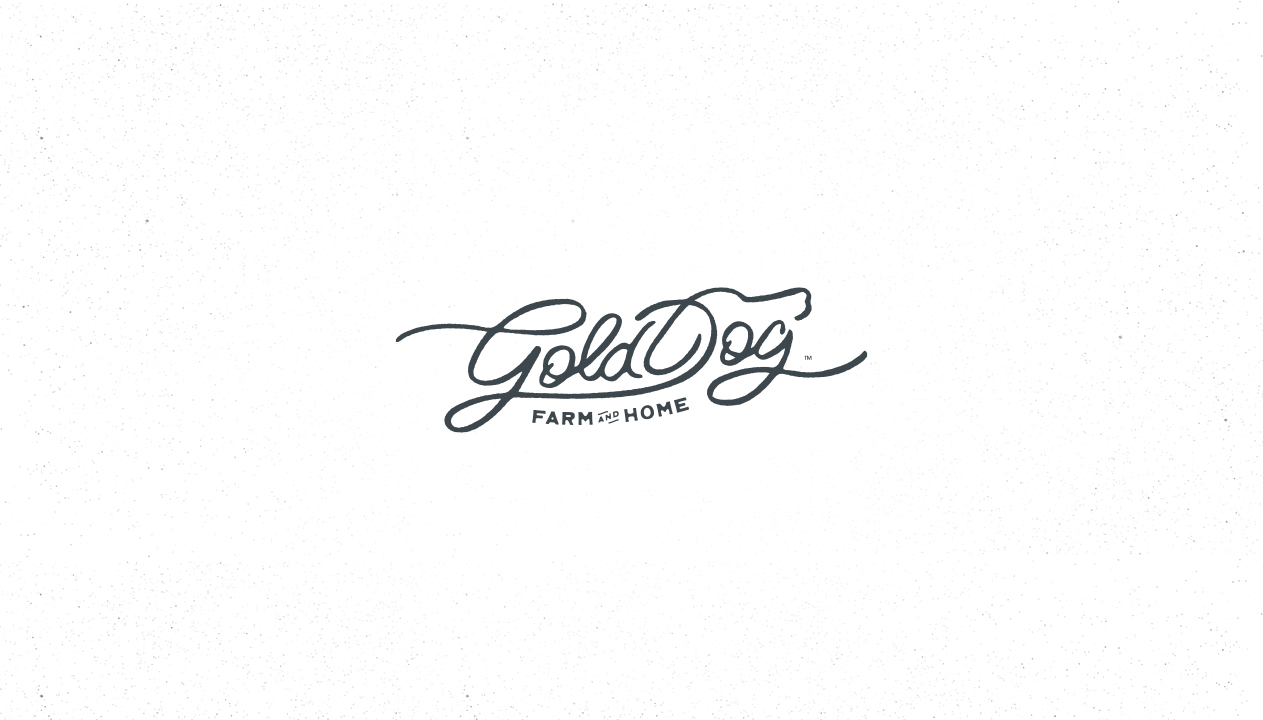 gold dog farm and home logo