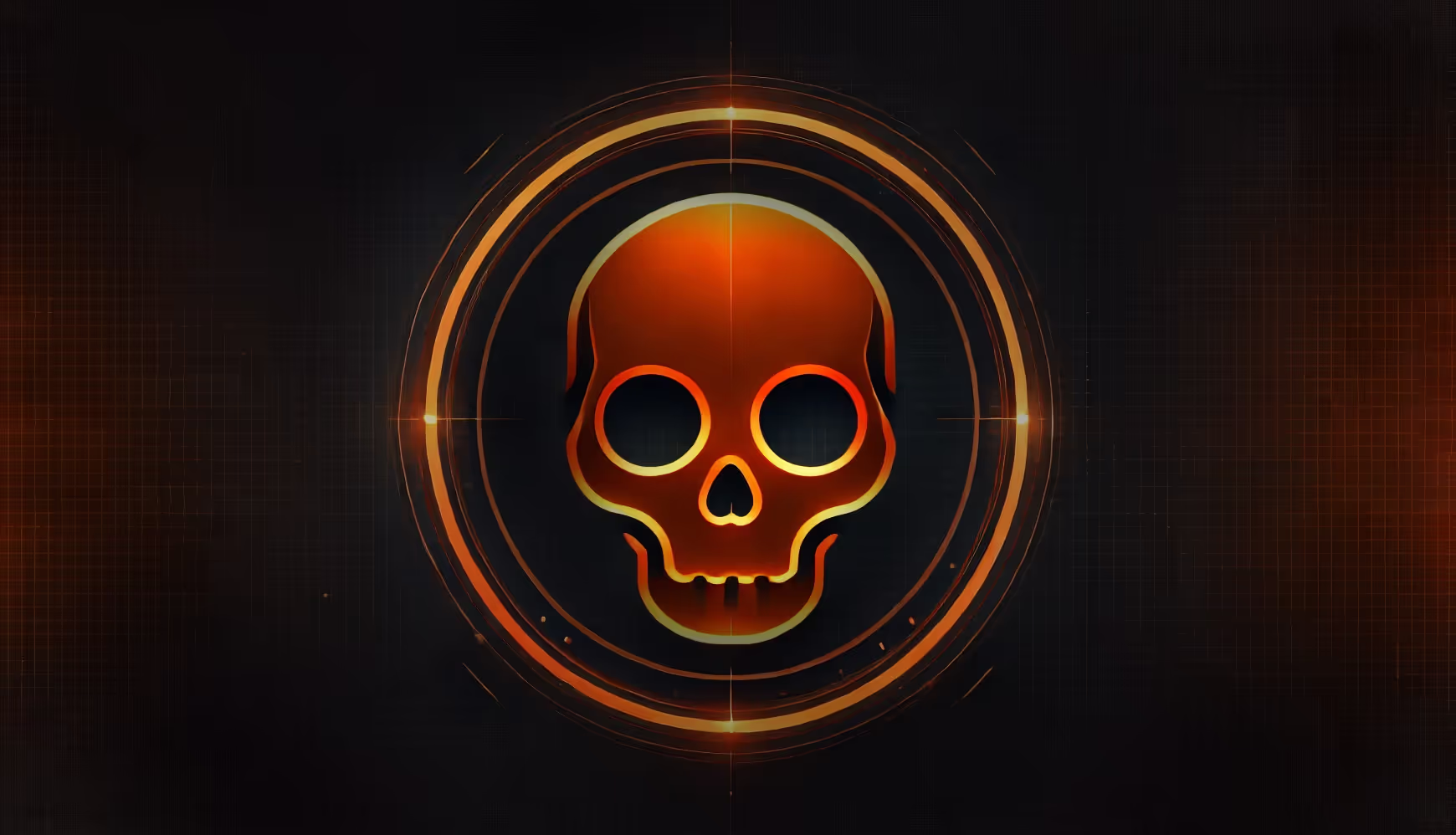 An animated skull in a crosshair