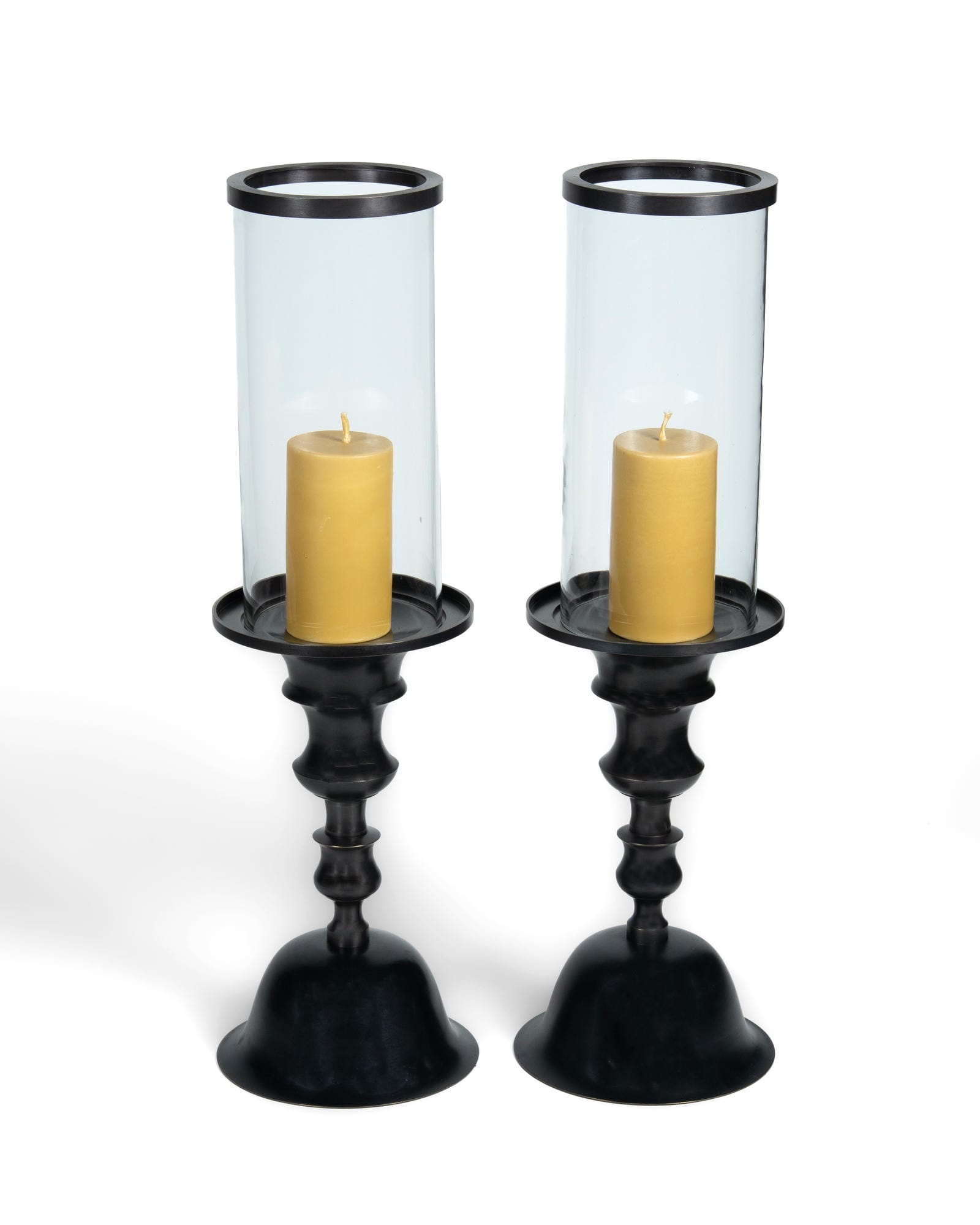 Nepal Bronze Candleholder Pair