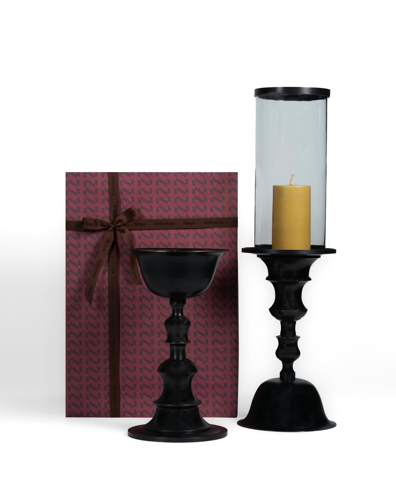 Nepal Bronze Candleholder Pair