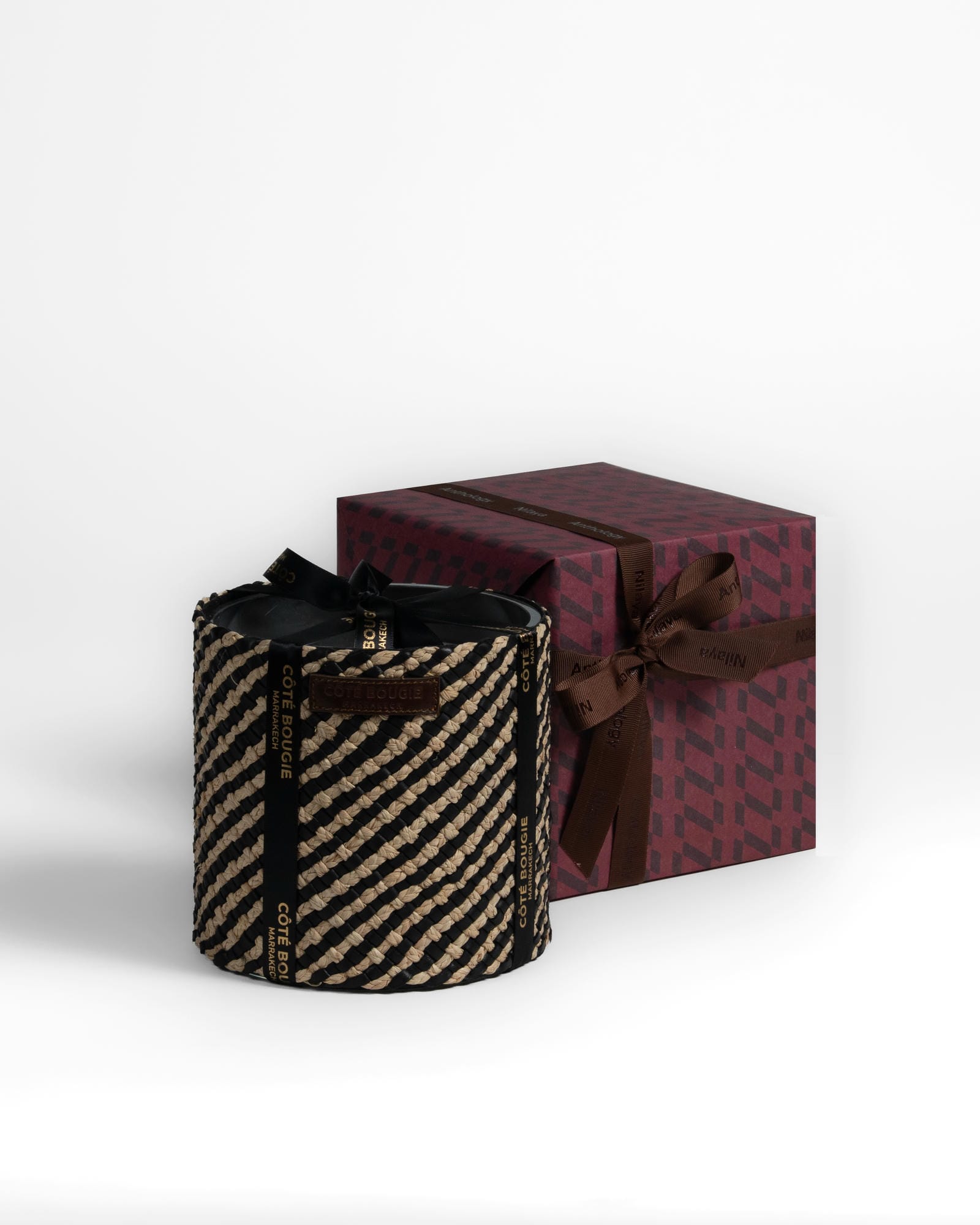Azel Raphia & Leather Candle