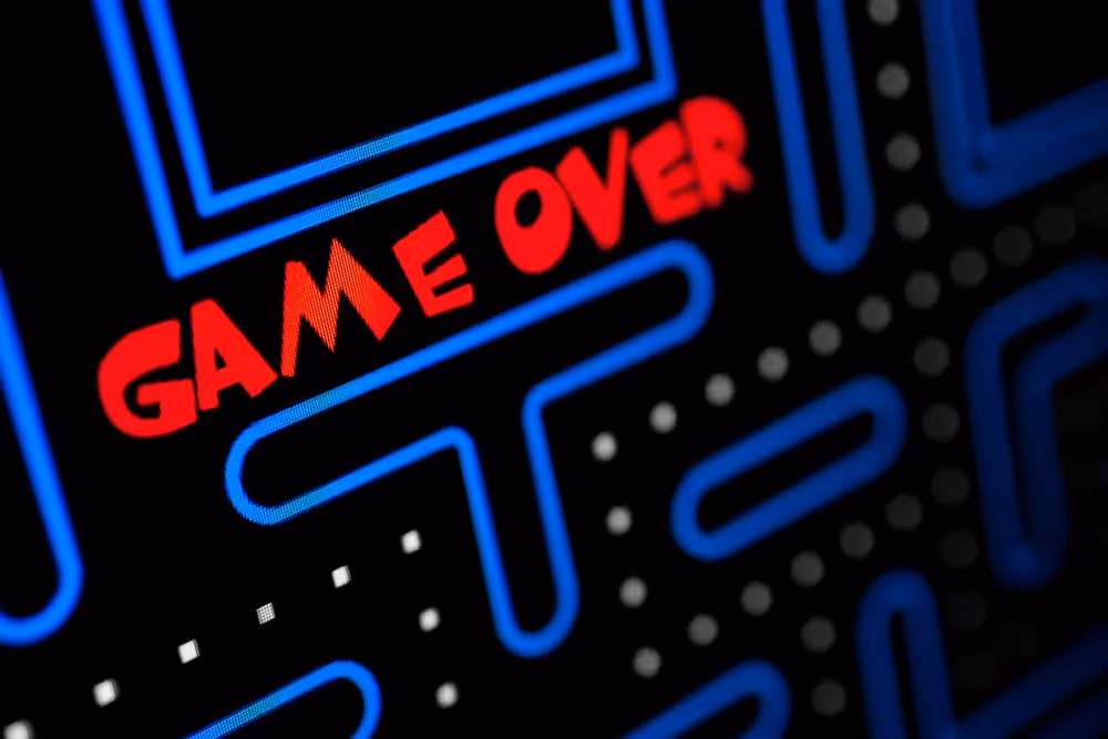 a game over logo on a computer screen