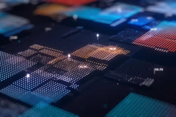 abstract technology background with colorful lights