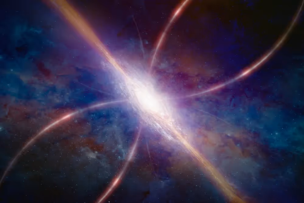 a black hole in the center of a galaxy