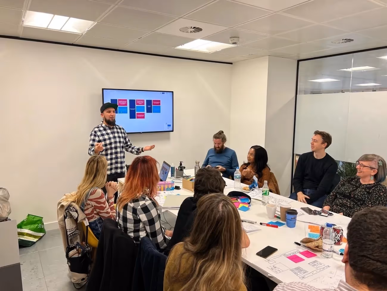 creative people around table, meeting