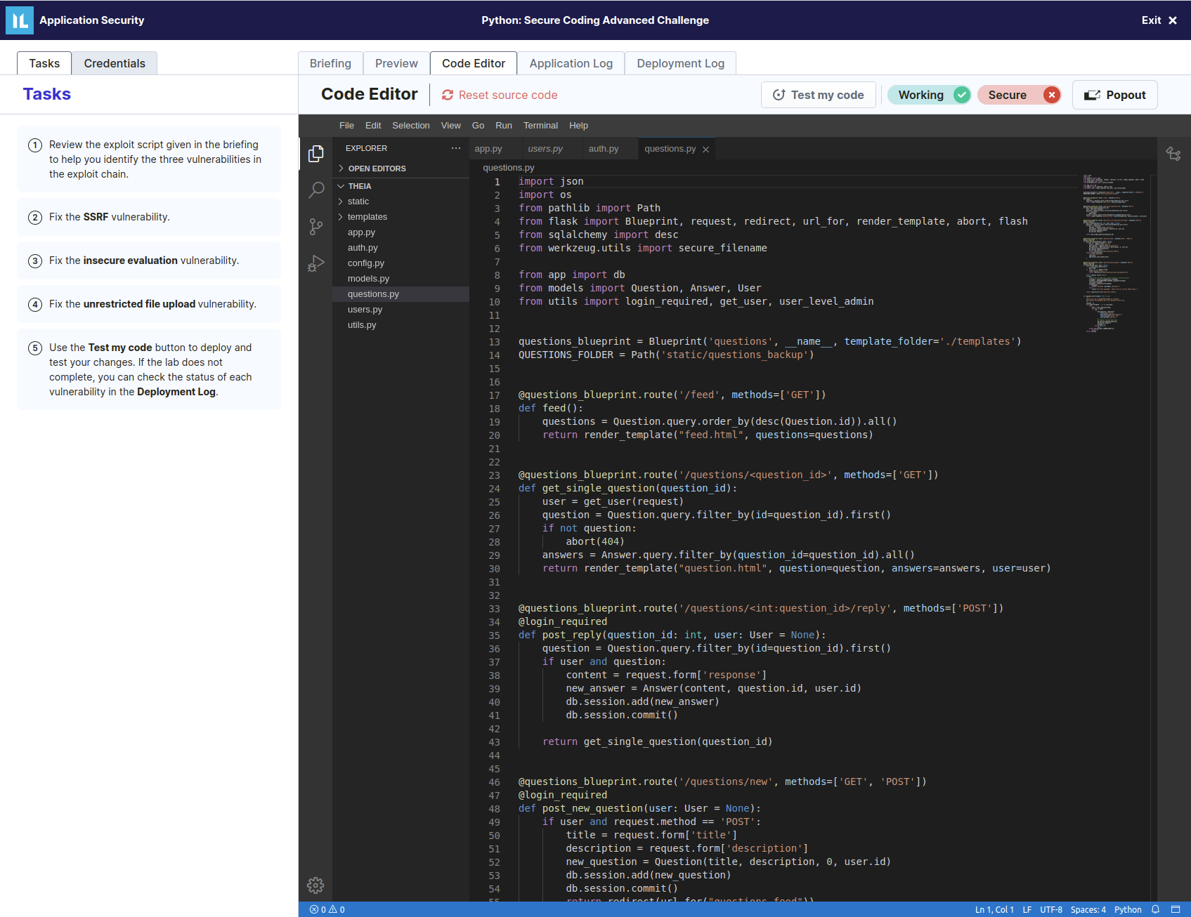 Immersive Labs Platform application security upskilling example