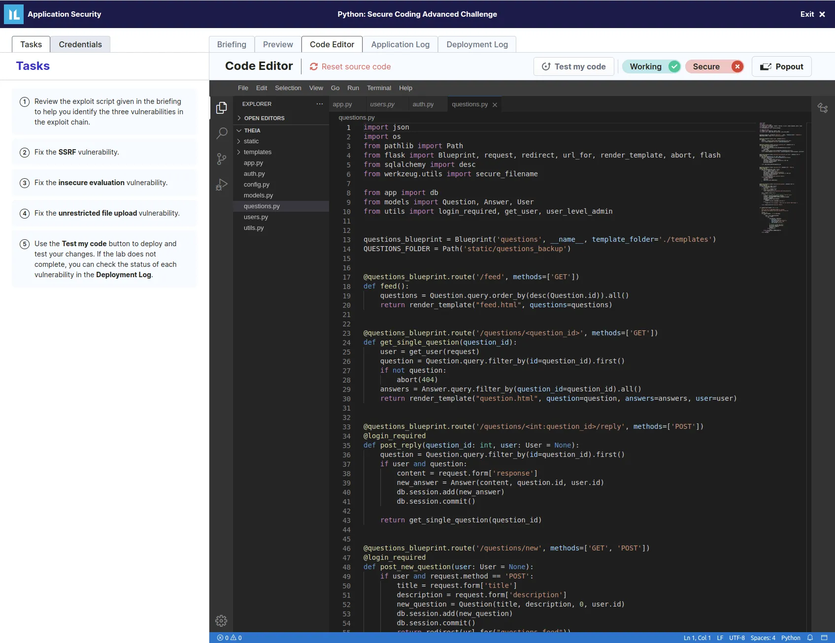 Immersive Labs Platform application security upskilling example