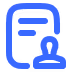 Icon of a document with text lines and a user silhouette representing a statement of services.