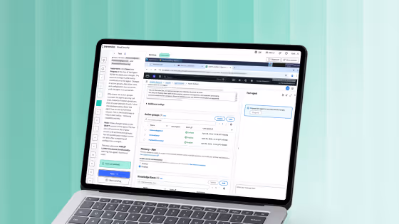 Laptop screen showing a user interface for managing AI security settings and policies.