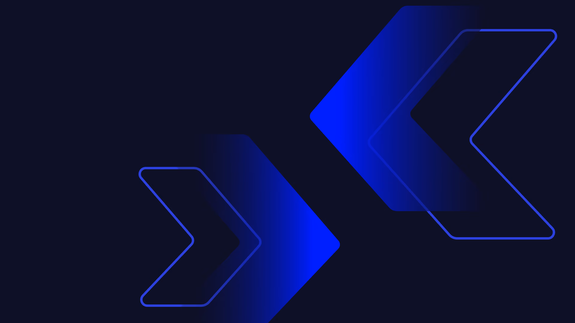 Abstract dark background with multiple glowing blue arrow shapes pointing right.