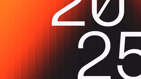 White numbers 20 and 25 on a vertical gradient background from orange to black.