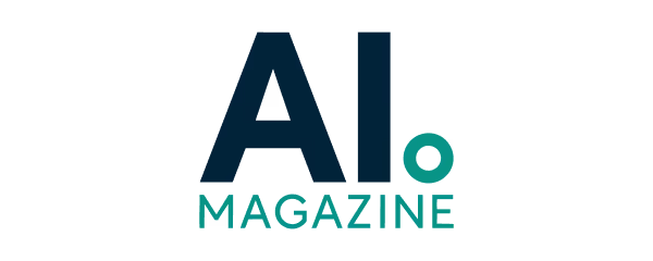 Logo with large dark blue 'AI' and smaller green text 'MAGAZINE' below it.