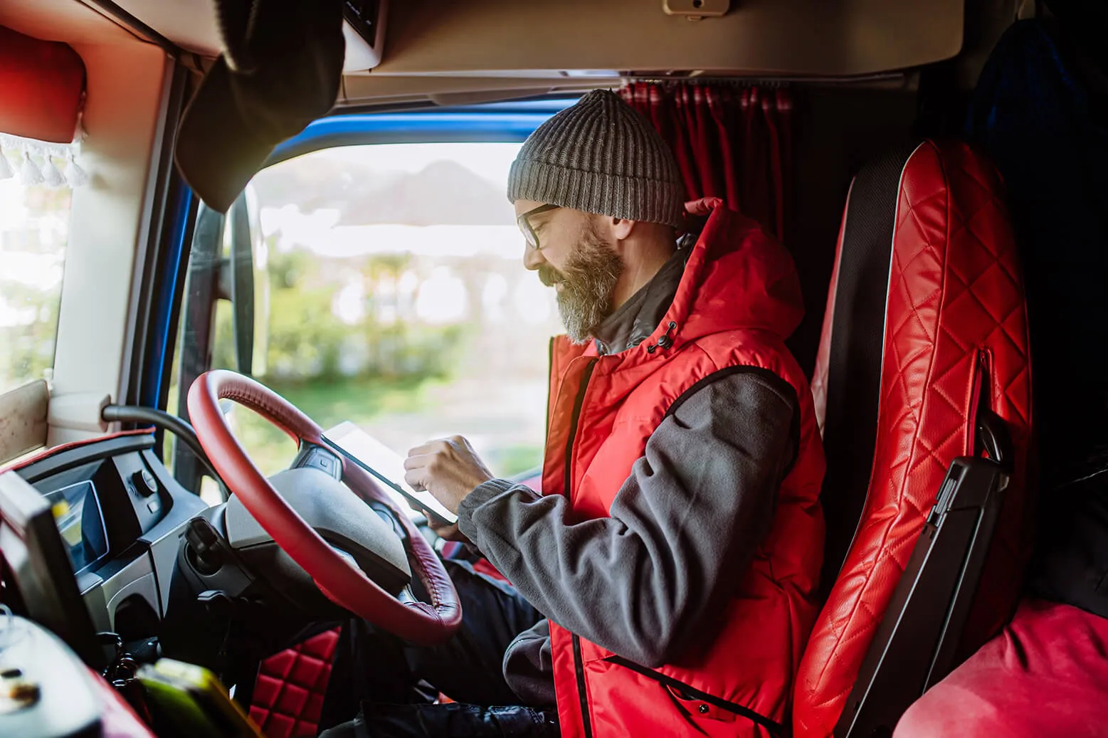 Fleet driver inside vehicle