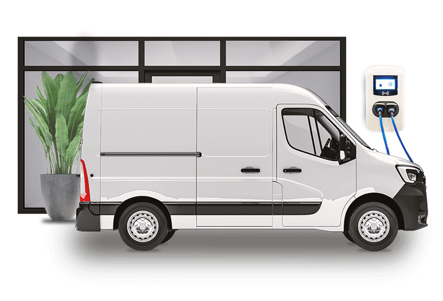 Electric van charging at the workplace