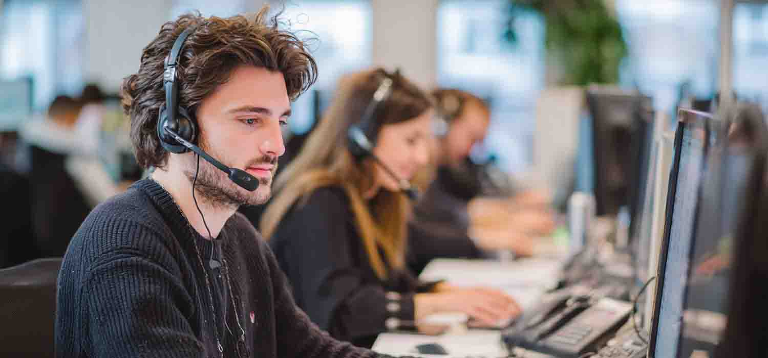 IT support team in the London office assisting clients