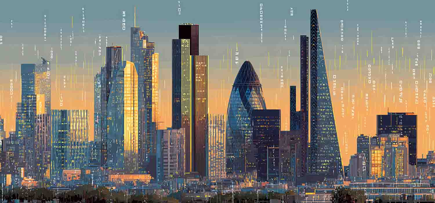 Central London skyline with technology companies
