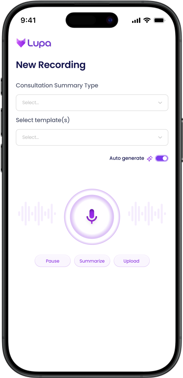 record lupapets app UI