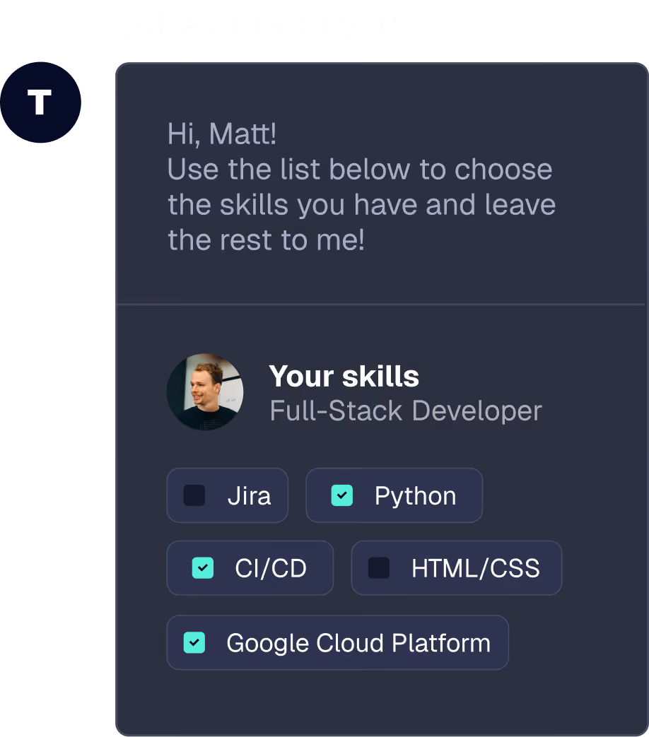 Skill supply workflow step
