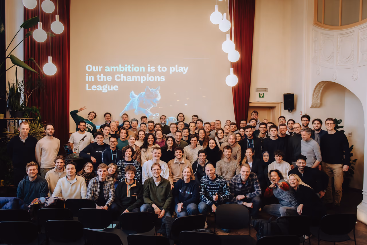 Group photo of the TechWolf team