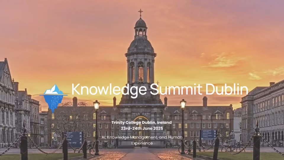 Knowledge Summit Dublin banner over the Dublin skyline