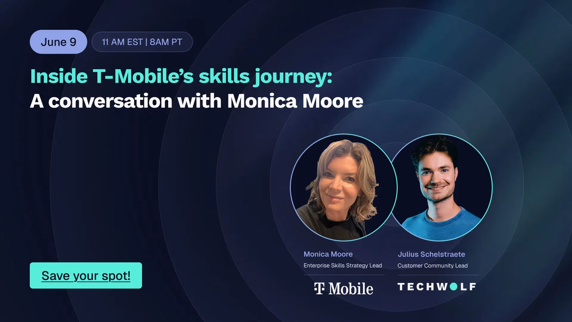 Webinar card: Inside T-Mobile's skills journey, a conversation with Monica Moore