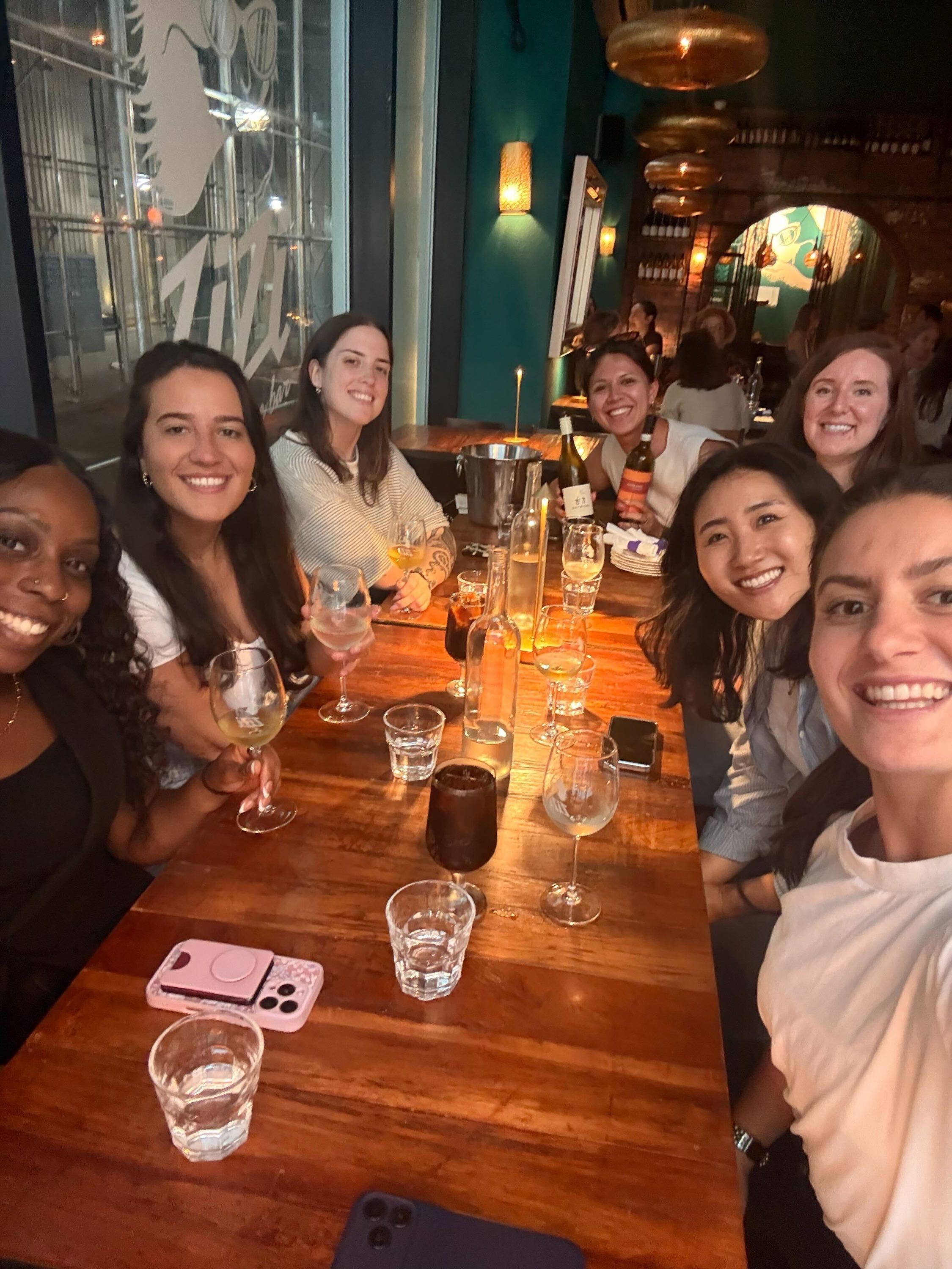 NYC based techwolves girls at dinner 