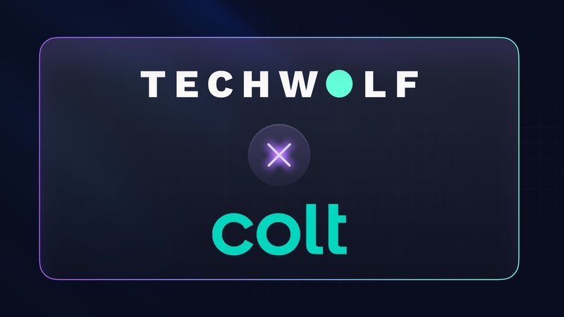 TechWolf and Colt logos on a dark background