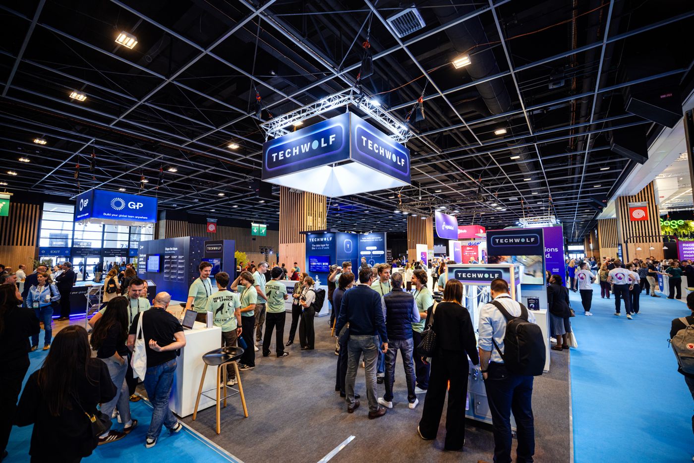 A busy TechWolf booth 402 at UNLEASH World Paris 2026