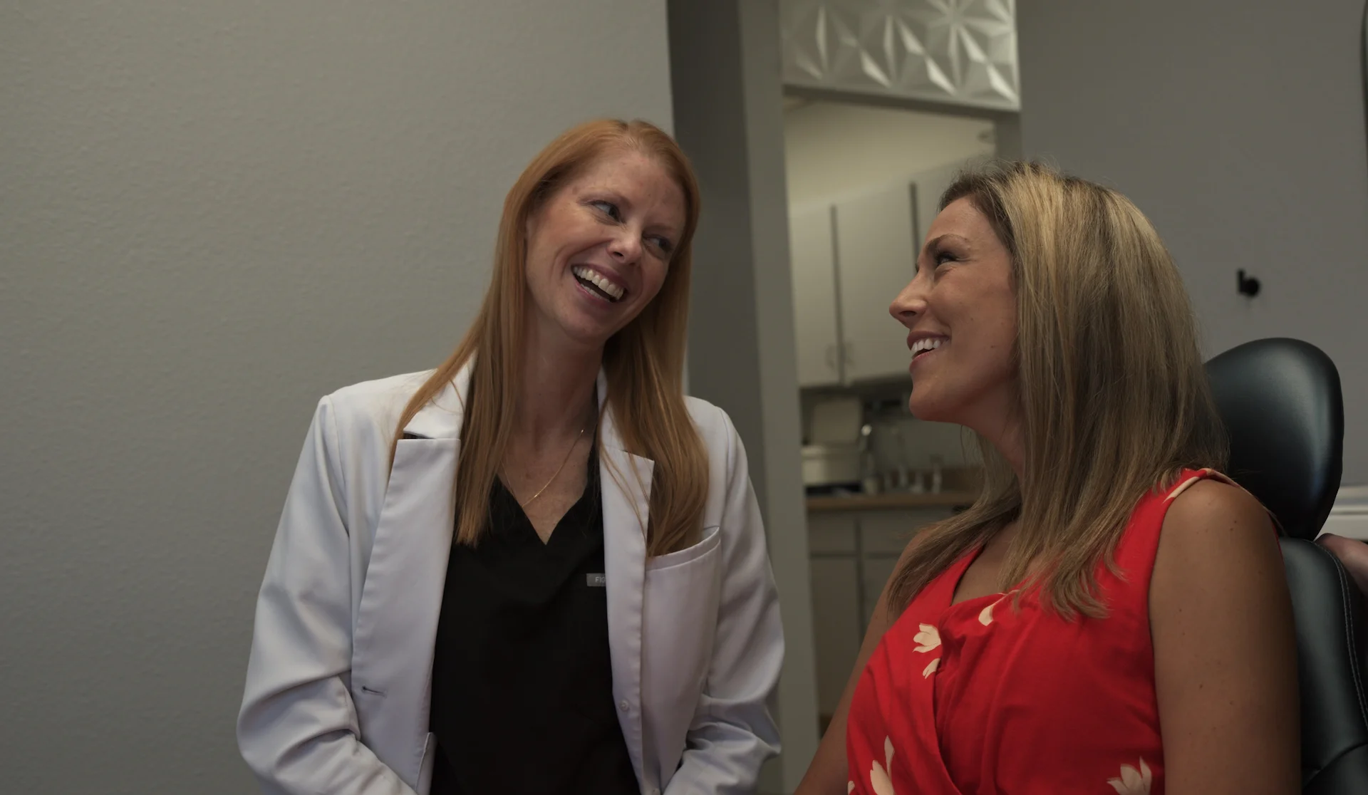 Dr. Davis with a patient