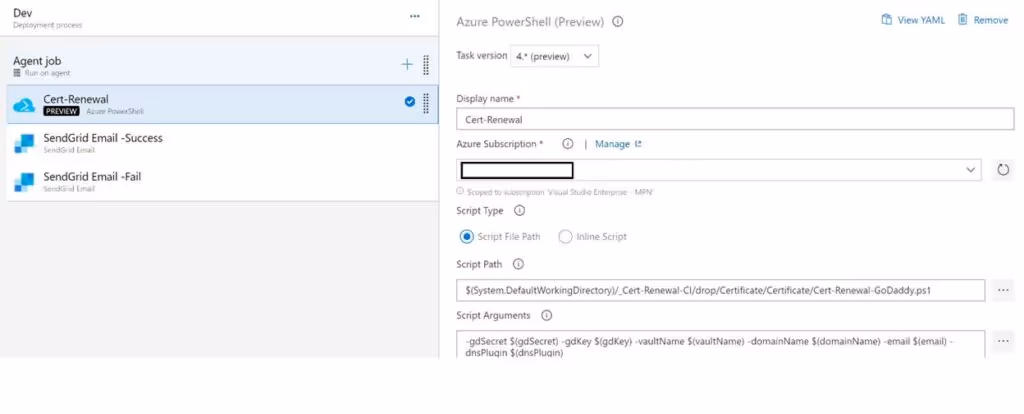 powershell key vault azure devops script