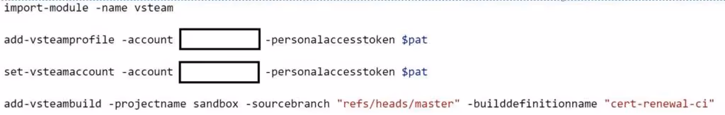 powershell runbook import vsteam