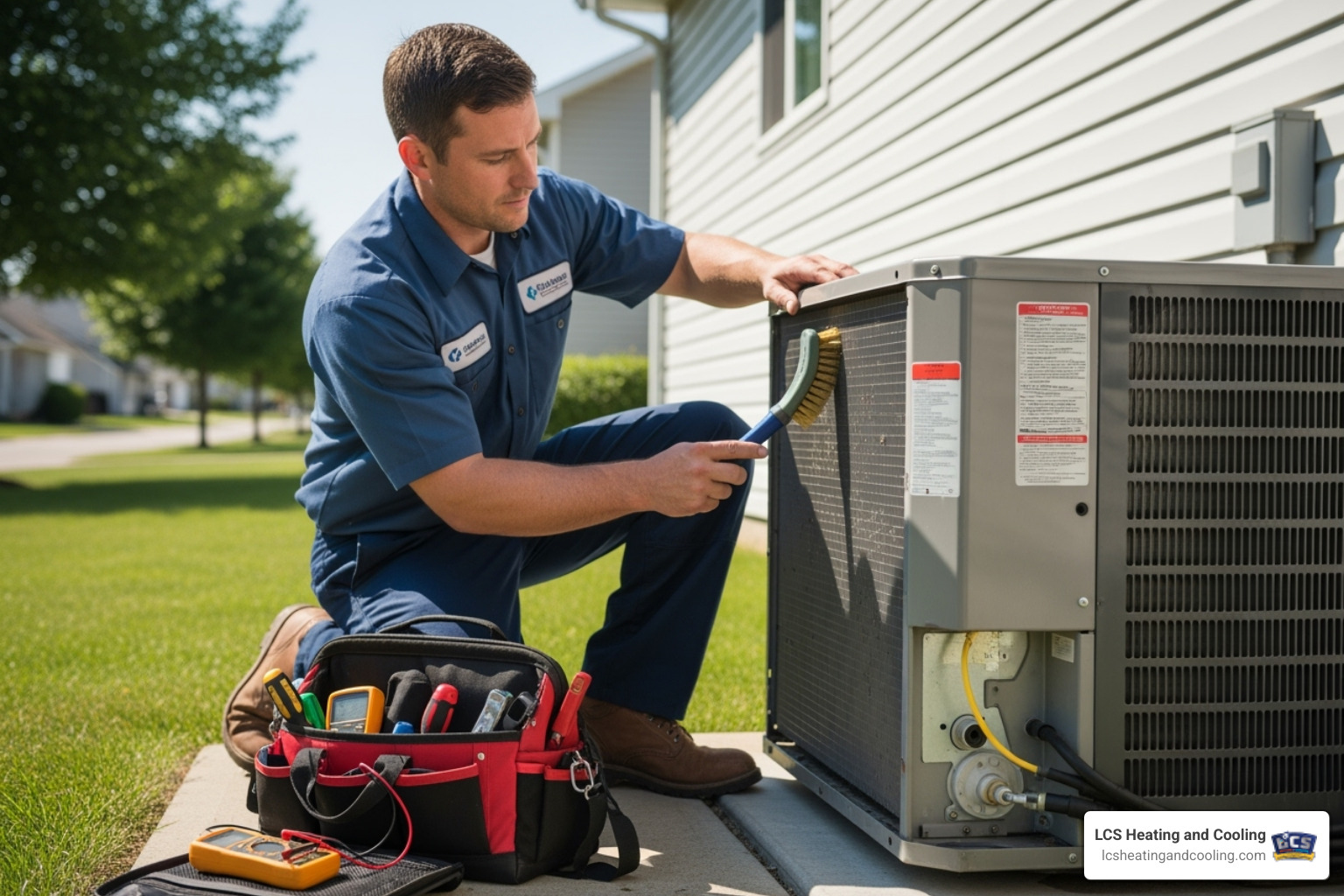 A technician performing routine maintenance on an HVAC system, emphasizing the importance of prevention - 24 hour HVAC service