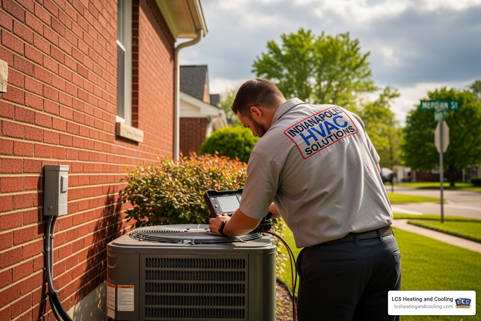 An energy-efficiency sticker with ratings like SEER2, AFUE, and HSPF prominently displayed on a modern HVAC unit, emphasizing the importance of efficiency in long-term cost savings. - hvac indianapolis in