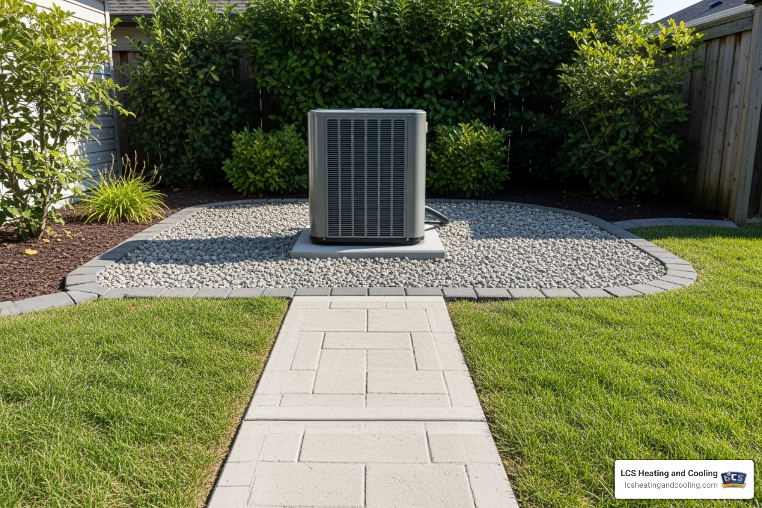 Clear, accessible path to an outdoor AC unit - hvac repair indianapolis