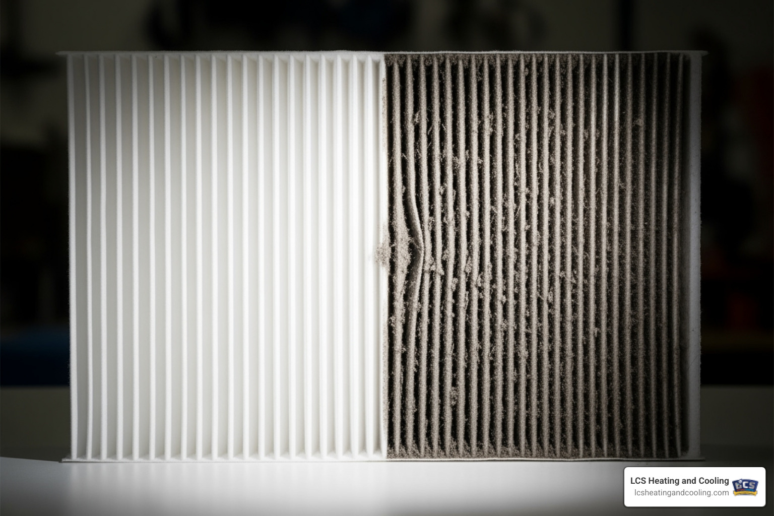 comparing a clean and a dirty furnace air filter - heater not working noblesville in