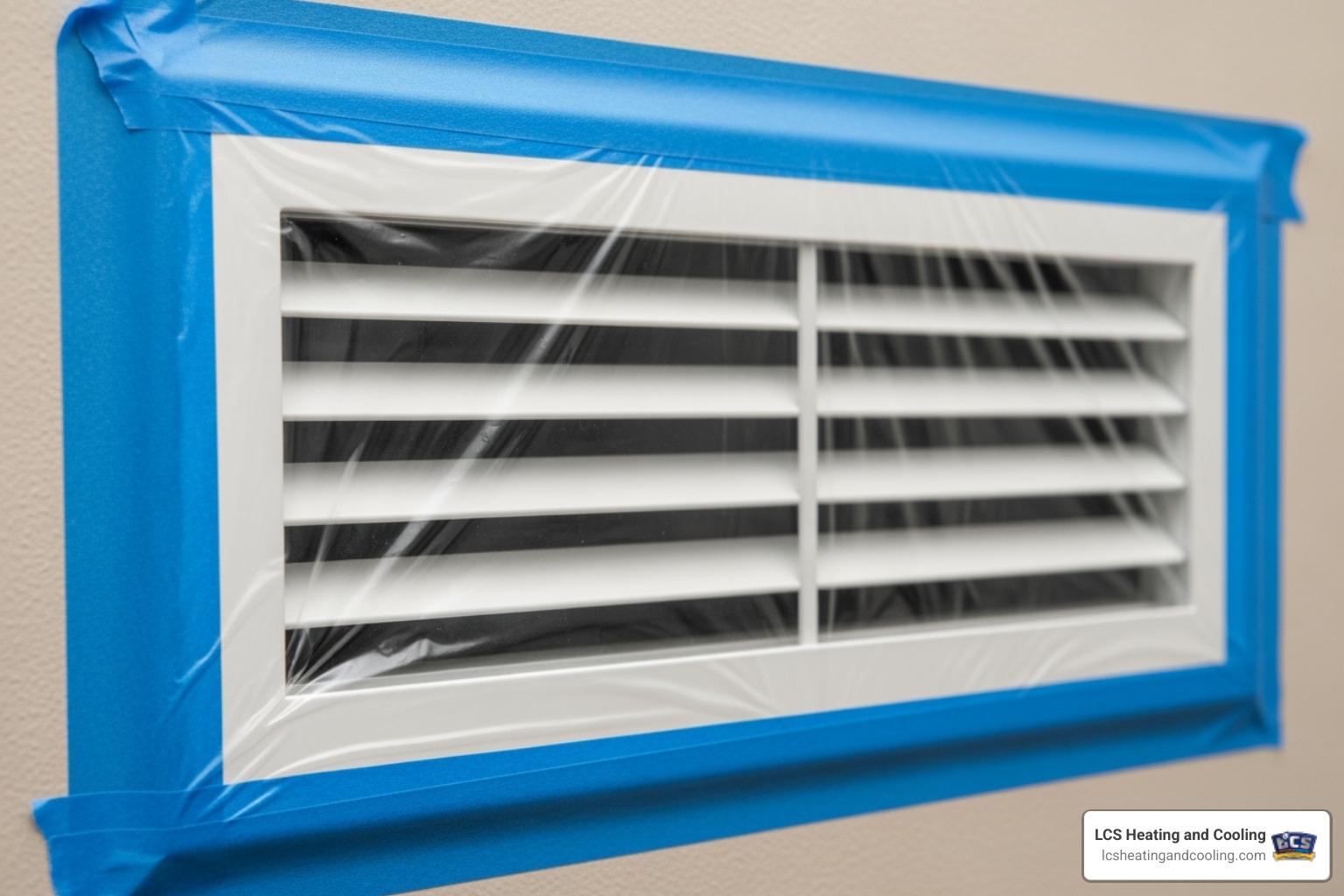 supply vent sealed with plastic and painter's tape - post construction duct cleaning supply vent sealed with plastic and painter's tape - post construction duct cleaning