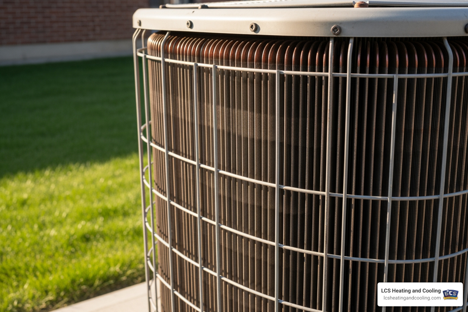 Outdoor AC unit with a focus on the coils - hvac fishers Outdoor AC unit with a focus on the coils - hvac fishers