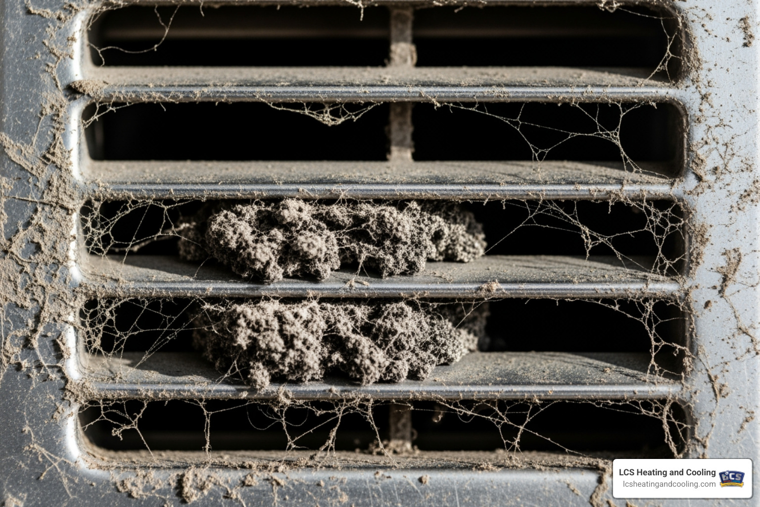 Dust and debris visible inside an air vent cover - air duct cleaning specials Dust and debris visible inside an air vent cover - air duct cleaning specials