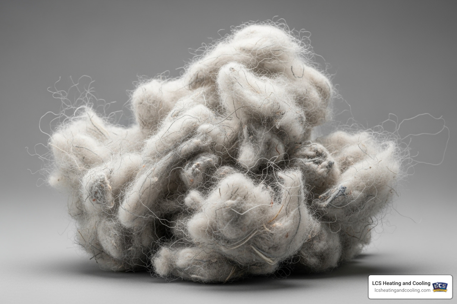 large pile of dryer lint removed from a vent - duct and dryer vent cleaning