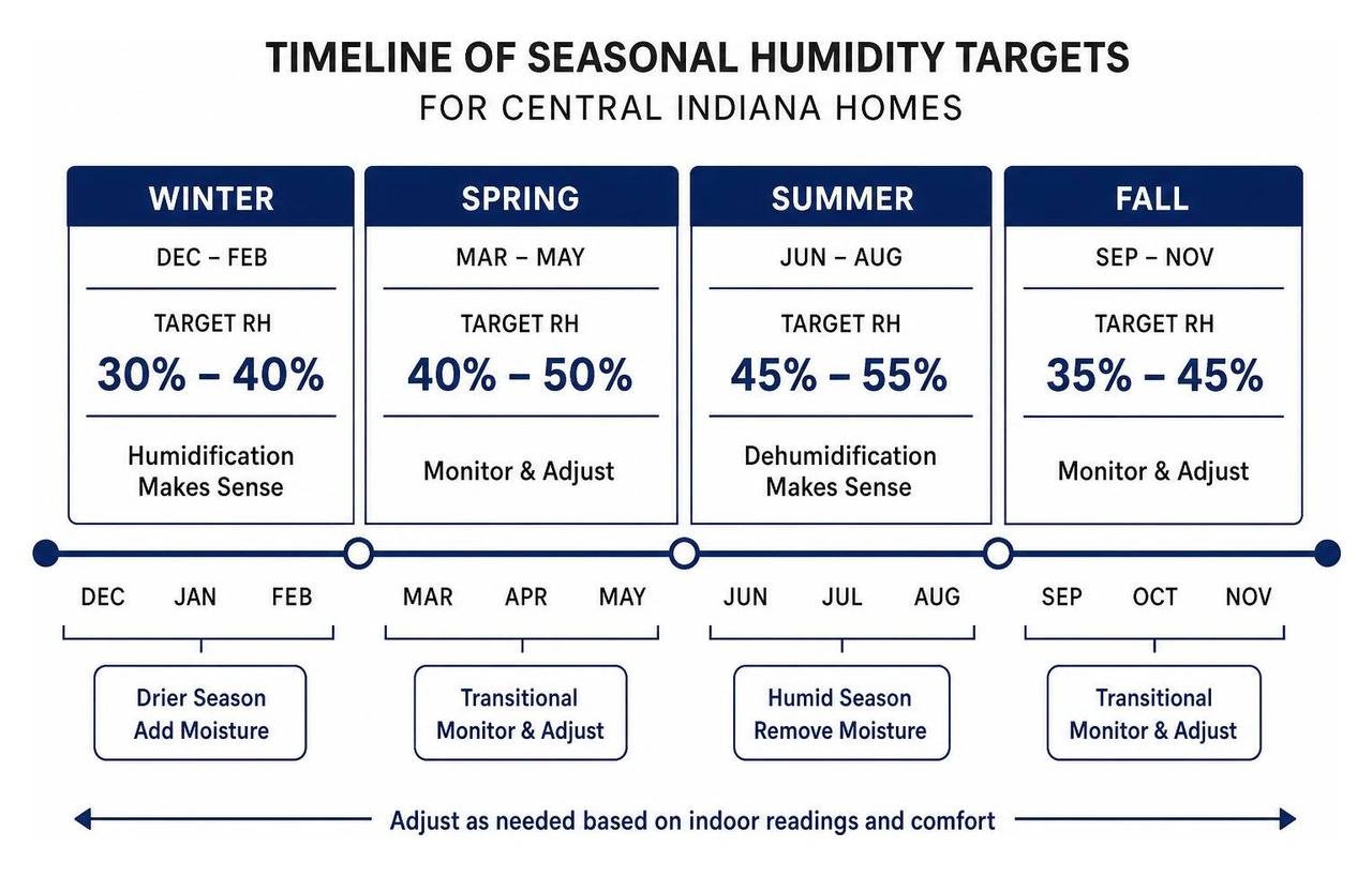 timeline of seasonal humidity targets for central indiana homes timeline of seasonal humidity targets for central indiana homes