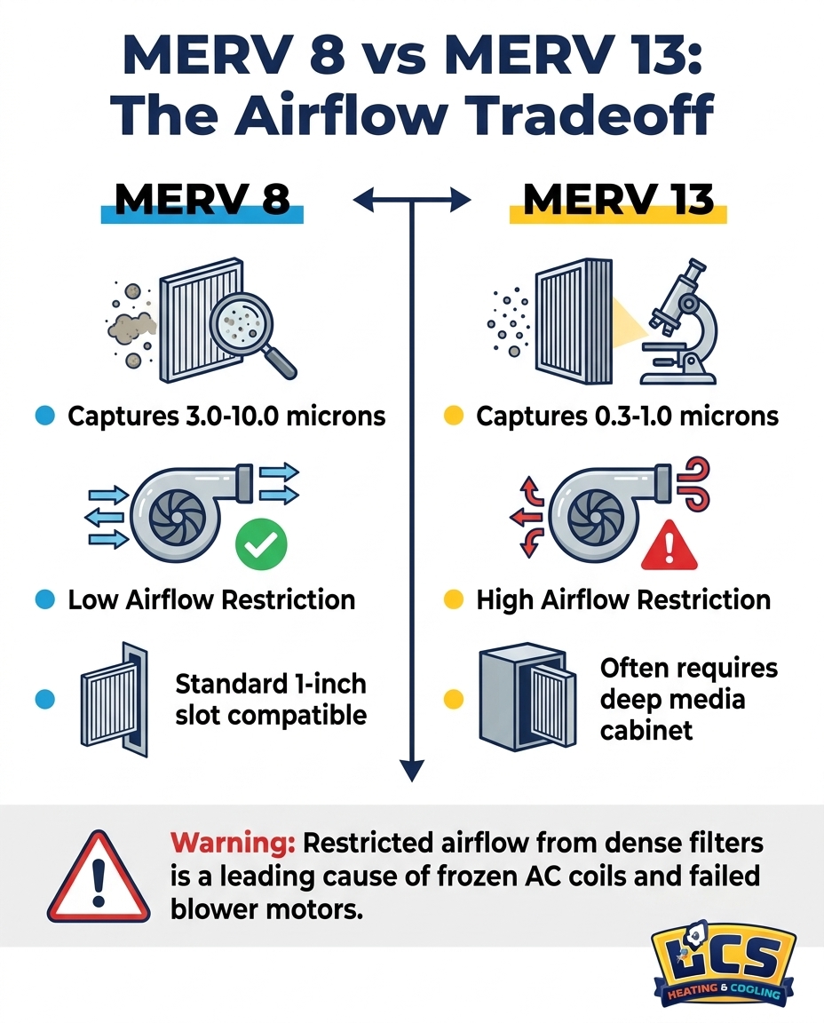 MERV 8 vs MERV 13: The Airflow Tradeoff