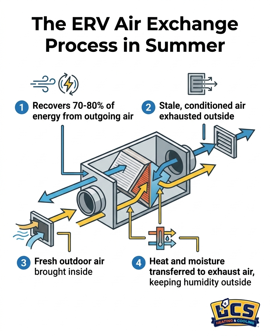 The ERV Air Exchange Process in Summer