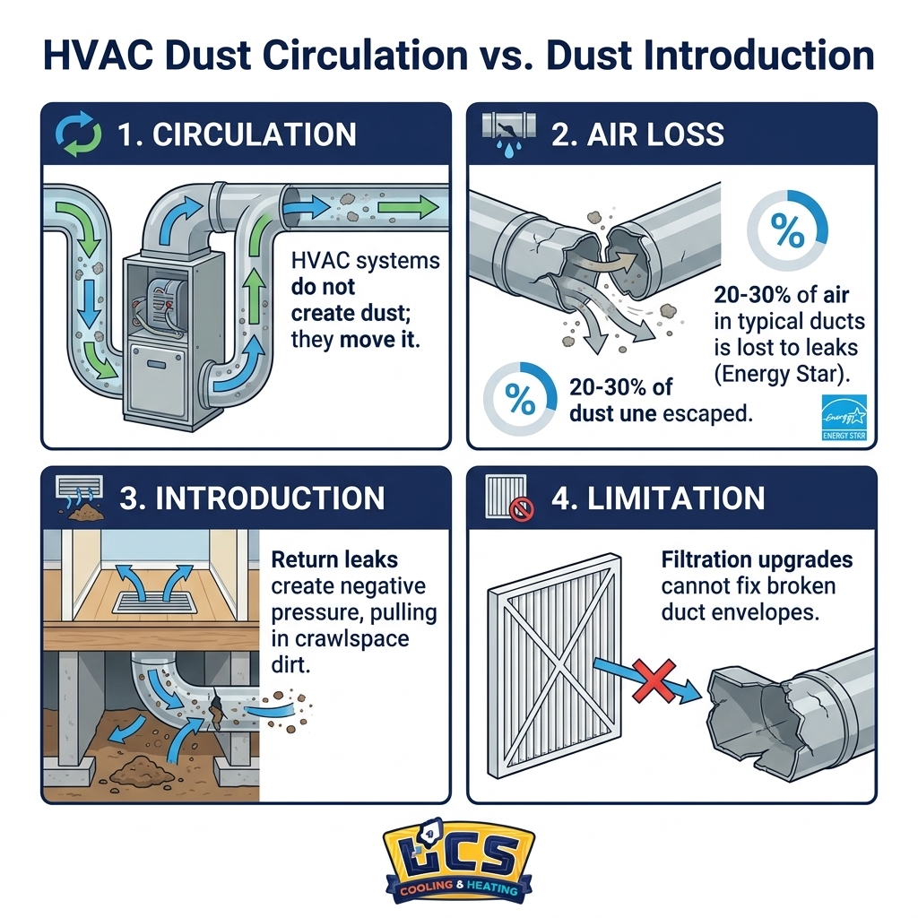 HVAC Dust Circulation vs. Dust Introduction