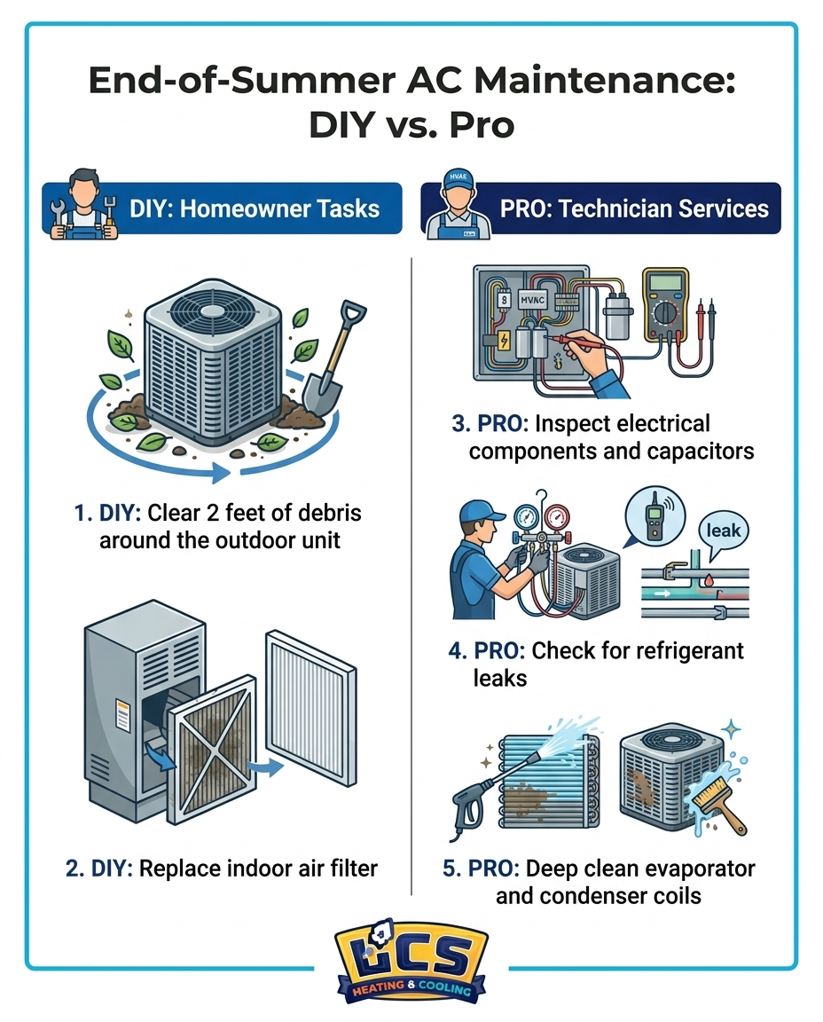 End-of-Summer AC Maintenance: DIY vs. Pro
